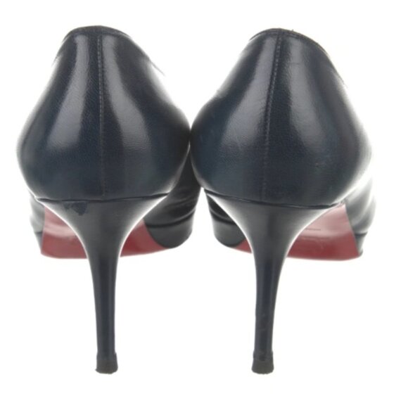 Christian Louboutin Leather Pumps - size 37.5 in NAVY - Picture 4 of 4
